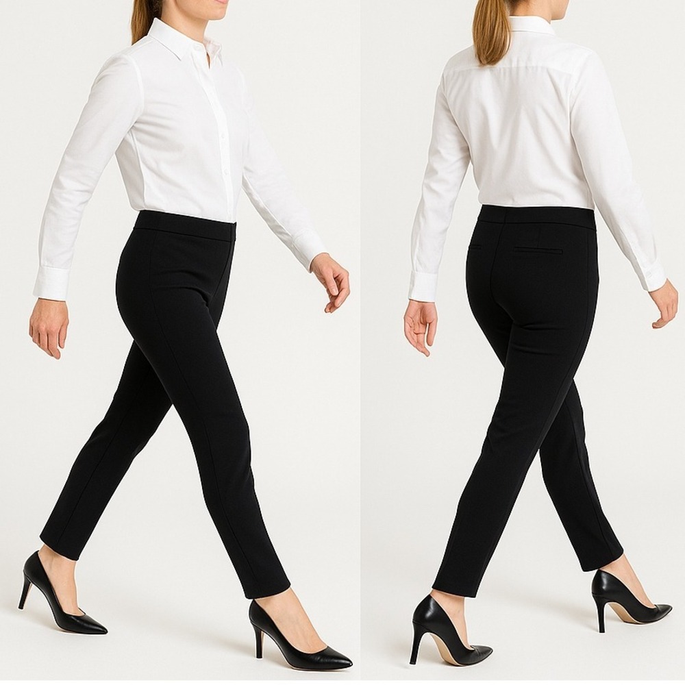 Vince Ponte Knit Pants Slim Fit Stretch Career Casual Black‎ Petite Small Career